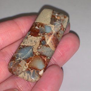 Beige Sea Sediment Jasper Rectanglular Focal Drop
